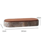 Travertine Stone & PU Leather Jewelry Storage Box
