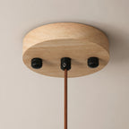 Travertine Stone & Wood LED Pendant Light