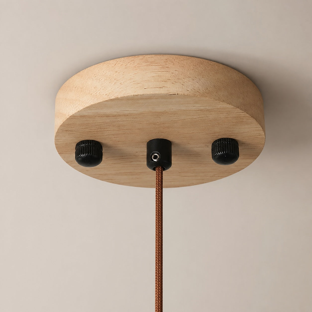 Travertine Stone & Wood LED Pendant Light