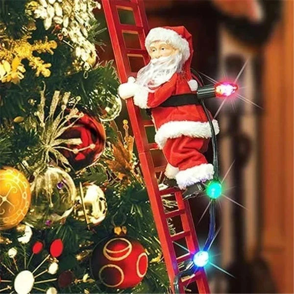 Tree Ornament Animated Climber With Warm LEDs & Music