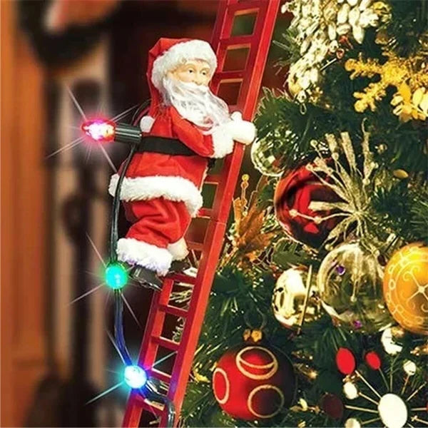 Tree Ornament Animated Climber With Warm LEDs & Music