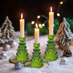 Tree-Shaped Glass Votive Holders (Set of 3)