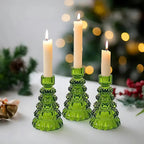 Tree-Shaped Glass Votive Holders (Set of 3)