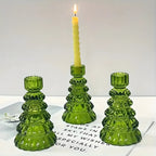 Tree-Shaped Glass Votive Holders (Set of 3)