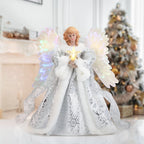 Tree Topper Angel Animated Fiber Optic Warm White LED