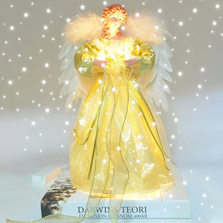 Tree Topper Animated Fiber-Optic Wings & Warm White LED