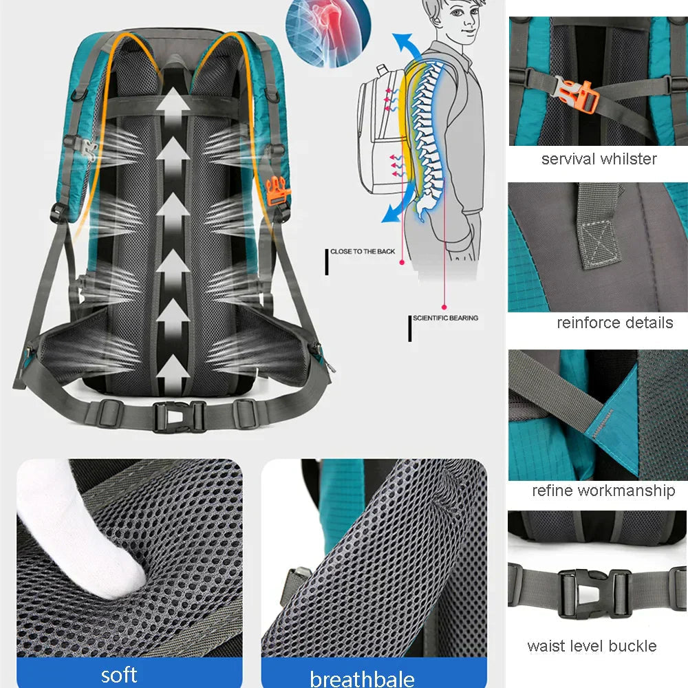 Trekking Backpack 70L Integrated Rain Cover