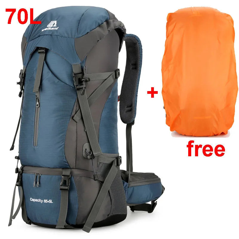 Trekking Backpack 70L Integrated Rain Cover