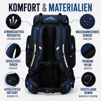 Trekking Backpack 80L Water-Repellent Padded Hip Belt