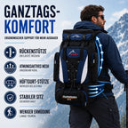 Trekking Backpack 80L Water-Repellent Padded Hip Belt