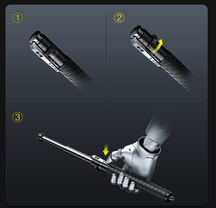 Trekking Pole Automatic Pop-Up Adjustable Anti-Slip Grip
