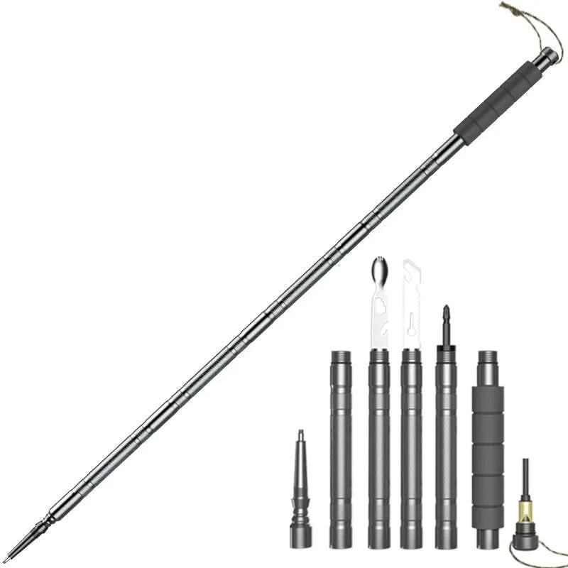 Trekking Pole Foldable Multi-Tool Aluminum Handle & Steel Tip