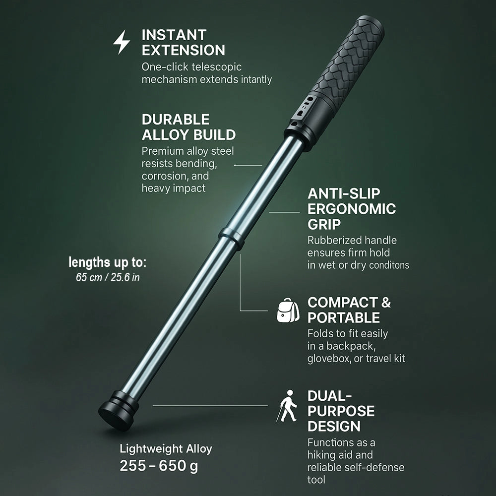 Trekking Pole One-Click Telescopic & Anti-Slip Grip