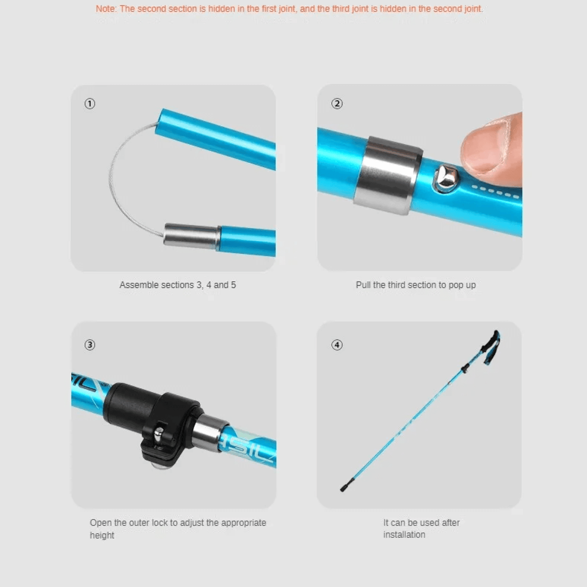 Trekking Poles Collapsible Lightweight Aviation-Grade Aluminum