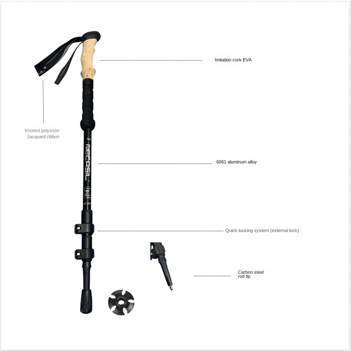 Trekking Poles Collapsible Lightweight Aviation-Grade Aluminum