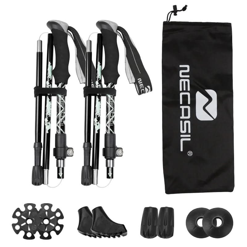 Trekking Poles Foldable Adjustable Aluminium Shaft & EVA Grip
