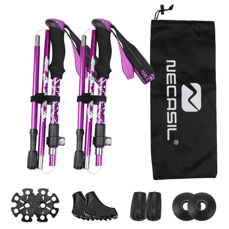 Trekking Poles Foldable Adjustable Aluminium Shaft & EVA Grip