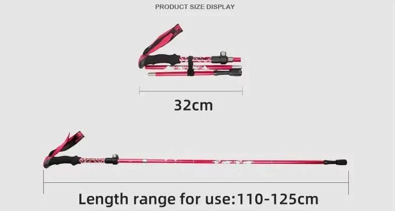 Trekking Poles Foldable Adjustable Aluminium Shaft & EVA Grip