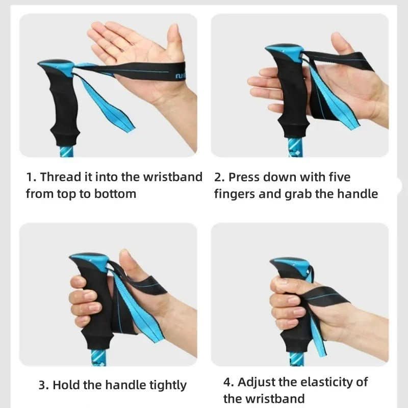 Trekking Poles Foldable Adjustable Aluminium Shaft & EVA Grip