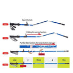 Trekking Poles Telescopic Foldable Tungsten Tips