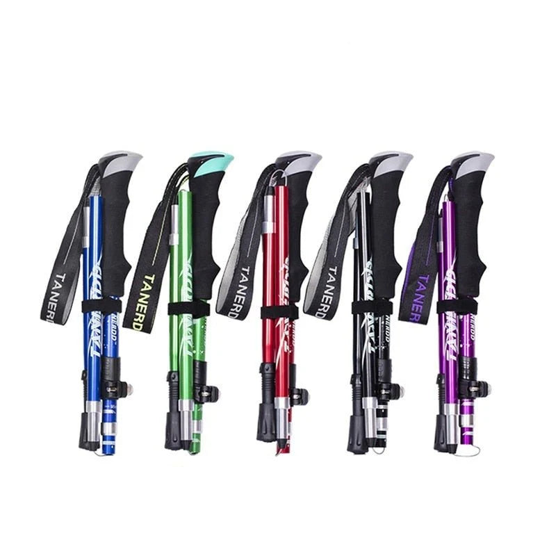 Trekking Poles Telescopic Foldable Tungsten Tips