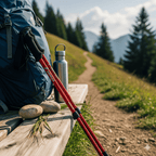 Trekking Poles Telescopic Lightweight Ergonomic Grip & Anti-Slip Tips