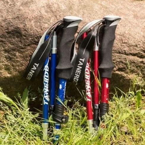 Trekking Poles Telescopic Lightweight Ergonomic Grip & Anti-Slip Tips
