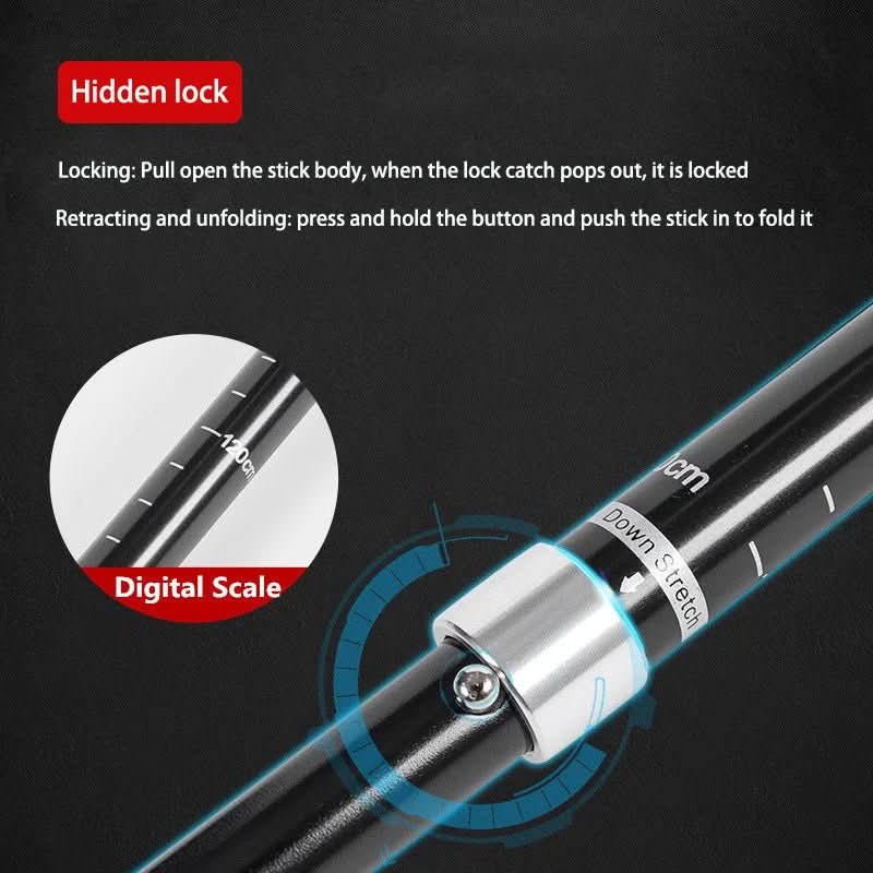 Trekking Poles Ultralight Adjustable Tungsten Tip