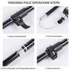 Trekking Poles Ultralight Adjustable Tungsten Tip