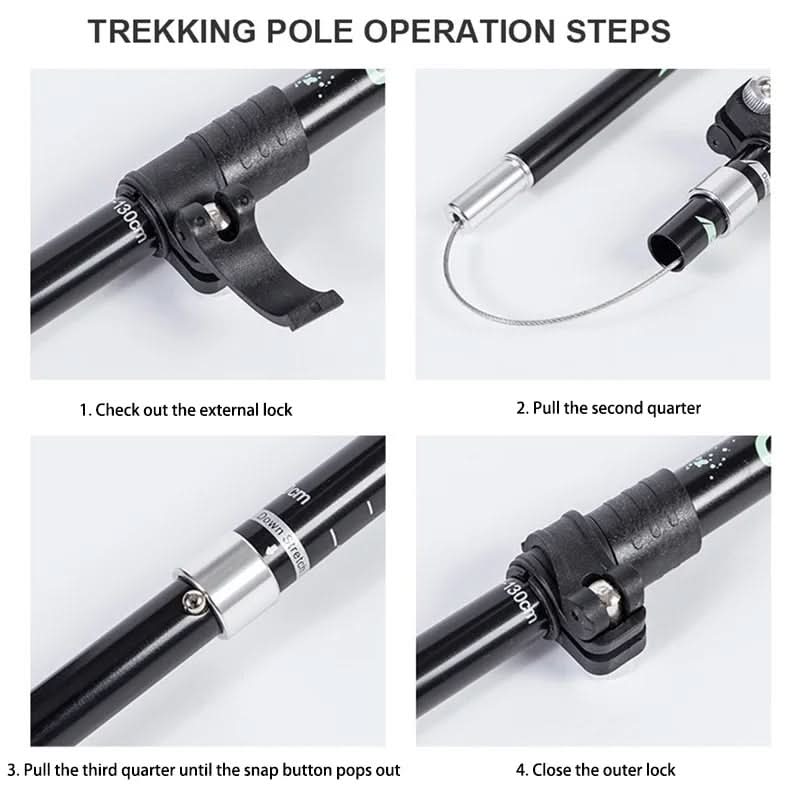 Trekking Poles Ultralight Aluminum Adjustable 110-130 cm
