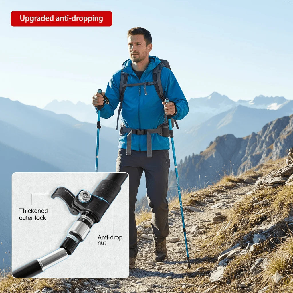 Trekking Poles Ultralight Foldable Adjustable 43–51 Inches