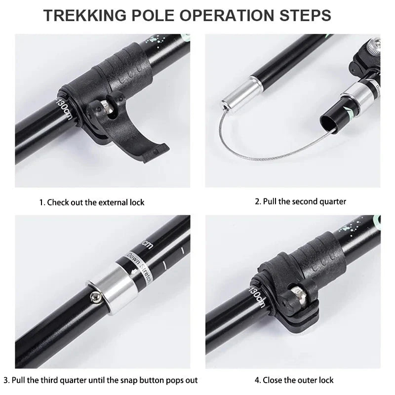 Trekking Poles Ultralight Foldable Adjustable 43–51 Inches