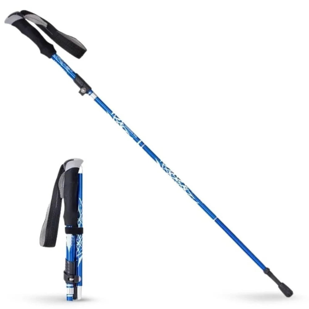Trekking Stick Quick-Fold Alloy Steel & Textured Grip
