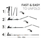 Trekking Stick Quick-Fold Alloy Steel & Textured Grip