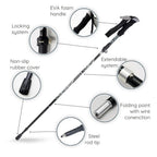 Trekking Stick Quick-Fold Alloy Steel & Textured Grip