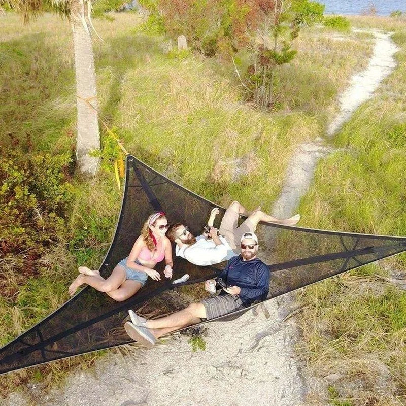 Triangle Camping Hammock Three-Point Anchor Nylon