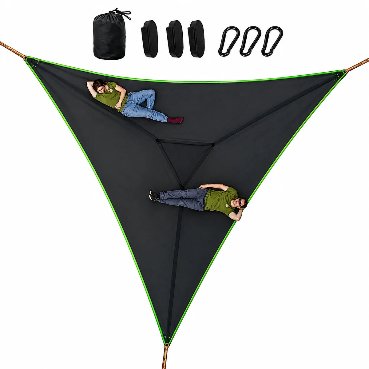 Triangle Hammock Multi-Person Portable Mesh 331 lb Capacity