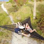 Triangular Camping Hammock Triple-Attachment Nylon Three-Person