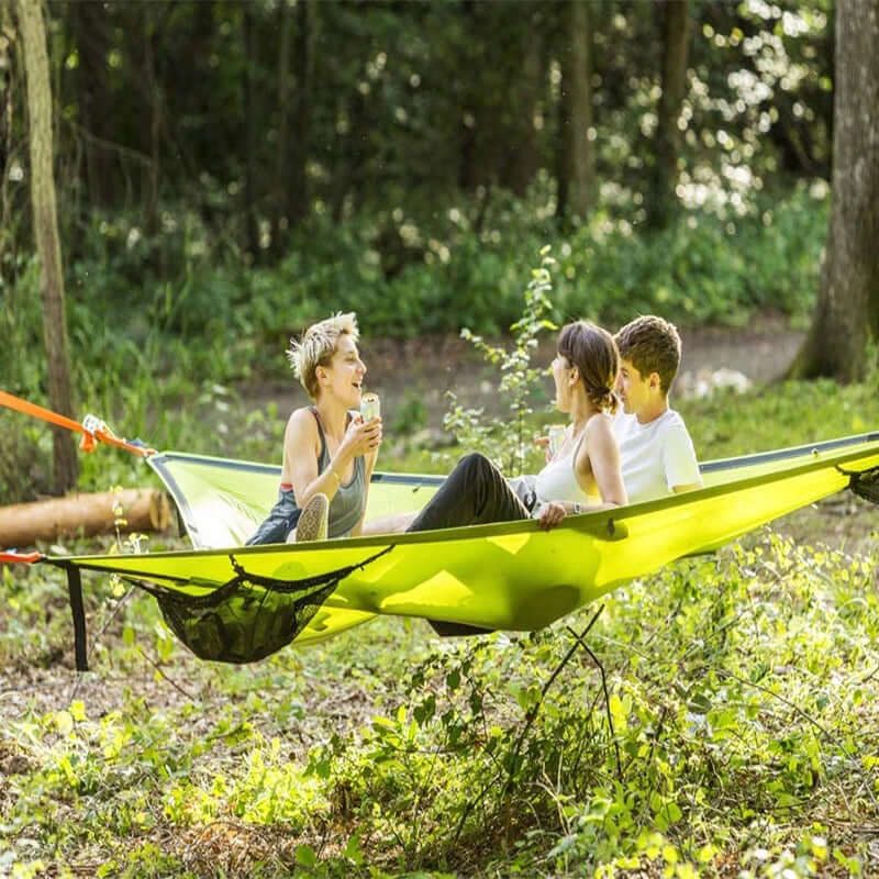 Triangular Camping Hammock Triple-Attachment Nylon Three-Person