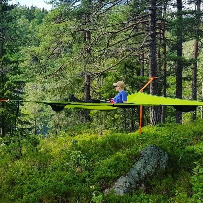 Triangular Camping Hammock Triple-Attachment Nylon Three-Person