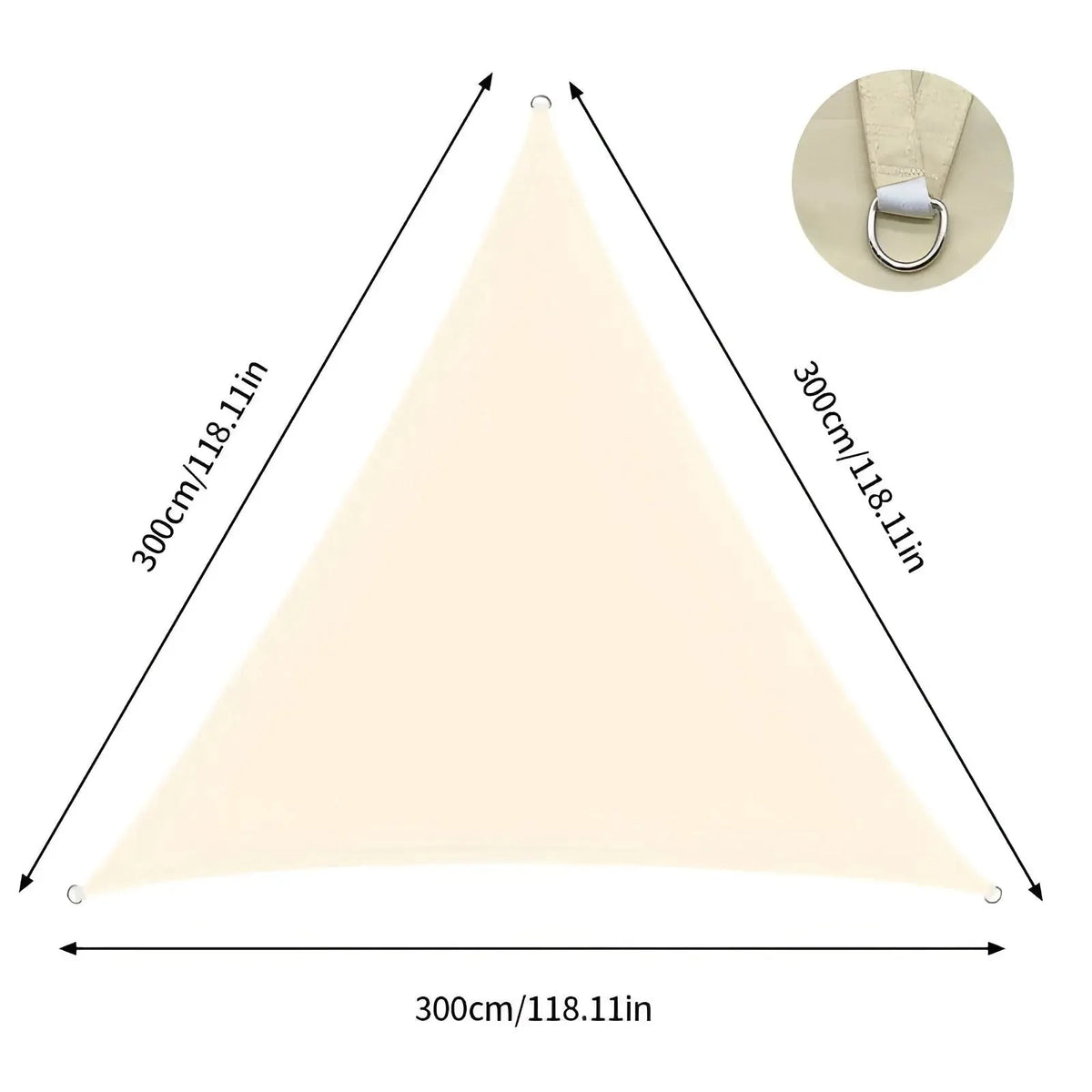 Triangular Shade Sail Waterproof & UV Blocking Reinforced D-Rings