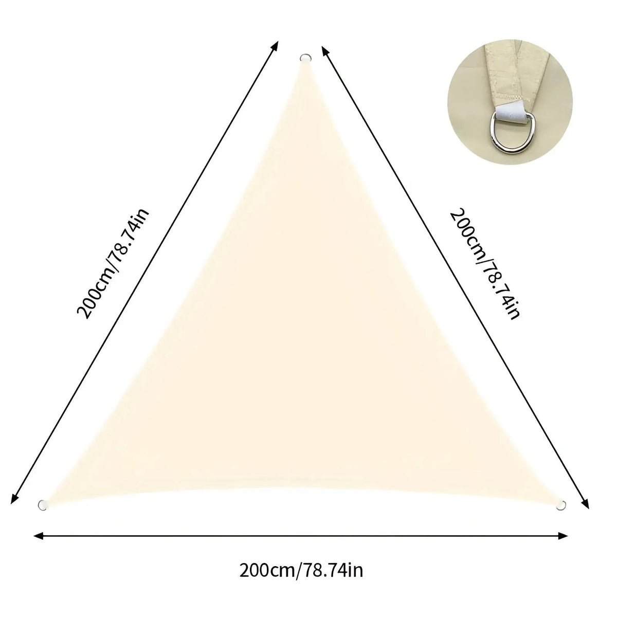 Triangular Shade Sail Waterproof & UV Blocking Reinforced D-Rings