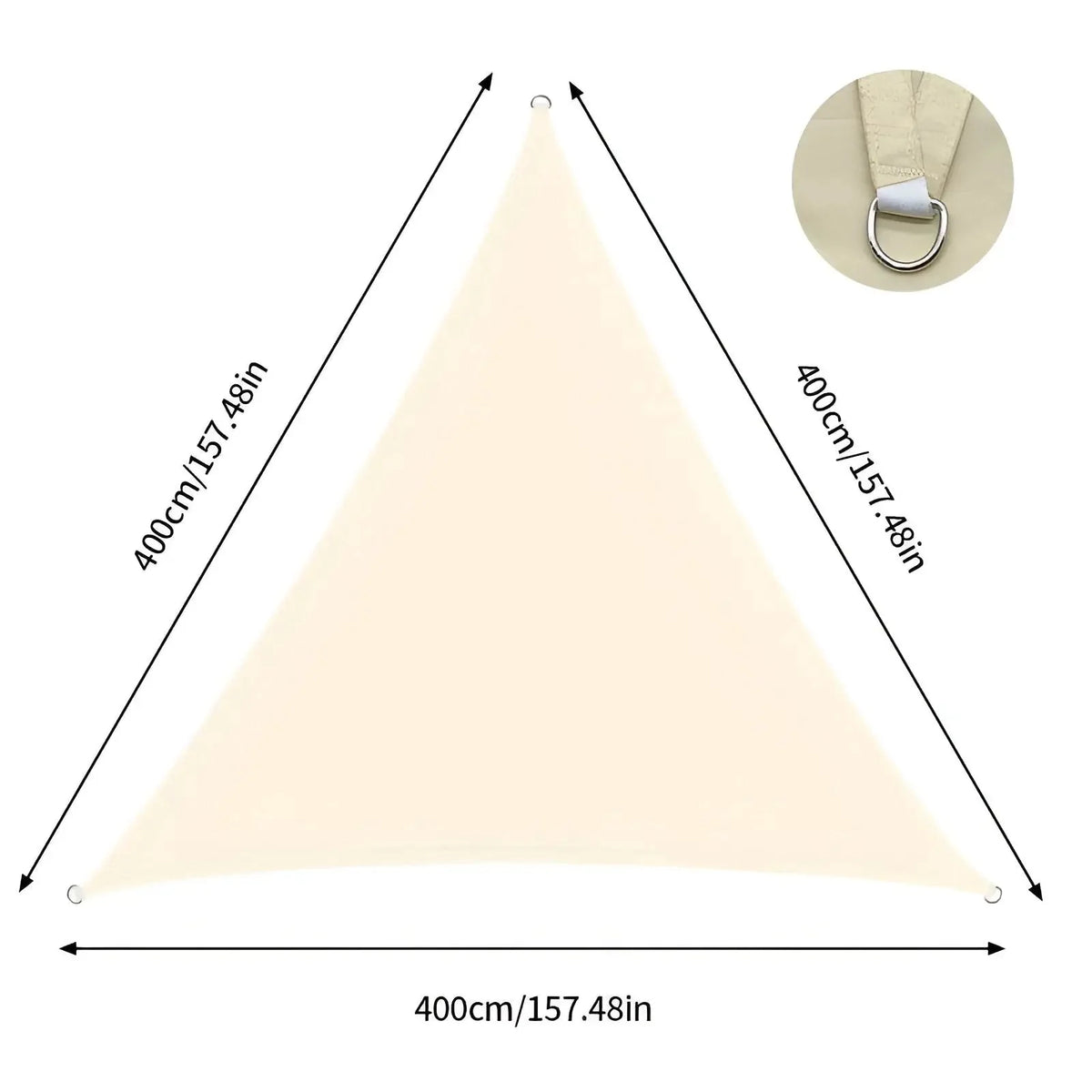 Triangular Shade Sail Waterproof & UV Blocking Reinforced D-Rings