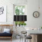 Tribal Geometric Linen Cabinet Curtain With Tassels (Rod Pocket)