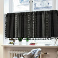 Tribal Geometric Linen Cabinet Curtain With Tassels (Rod Pocket)