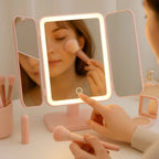 Trifold Vanity Mirror LED 2x & 3x Magnification USB-C