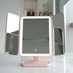 Trifold Vanity Mirror LED 2x & 3x Magnification USB-C