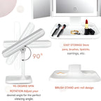 Trifold Vanity Mirror LED 2x & 3x Magnification USB-C