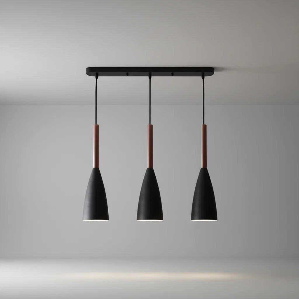 Triple Pendant Light Scandinavian Height Adjustable Dimmable E27