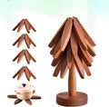Trivet Foldable Solid Wood Tree Design